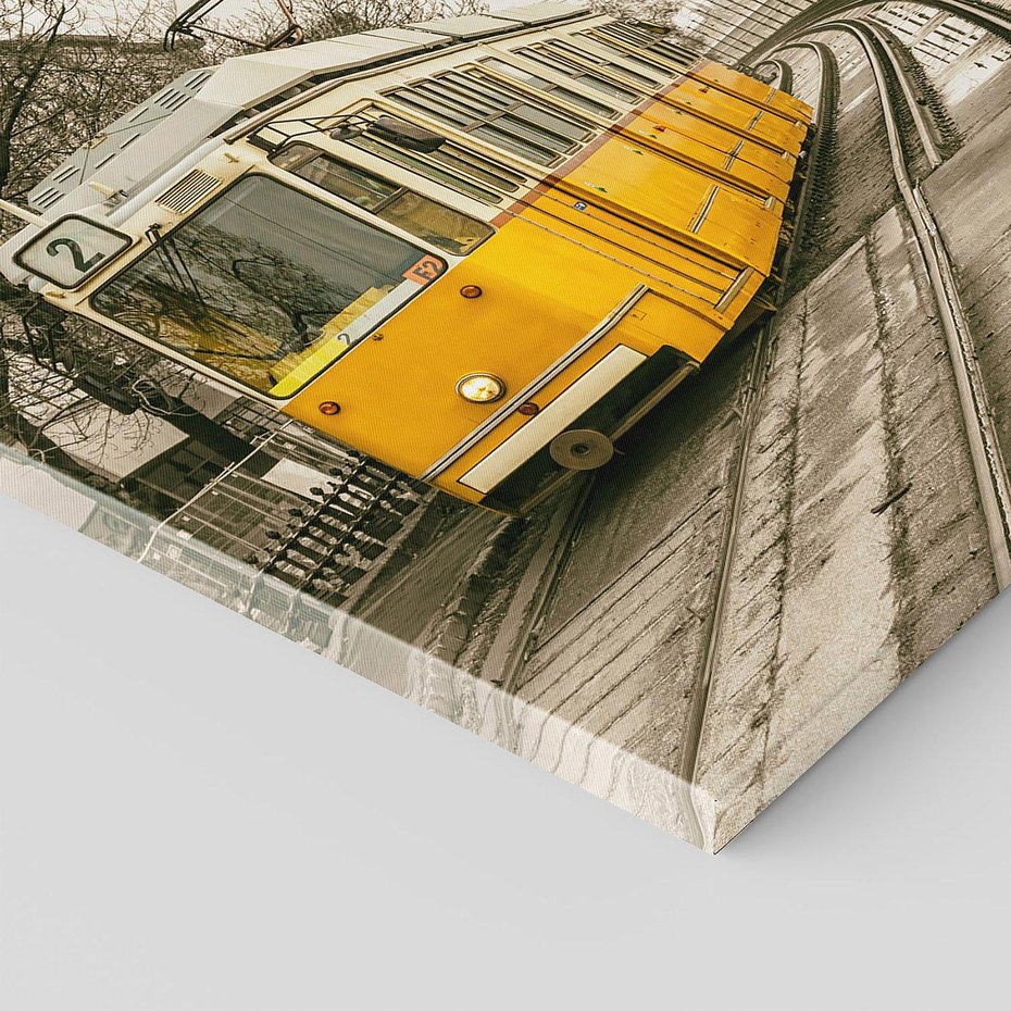 Obraz na płótnie 60x60 - Tramwaj w Lizbonie - Lizbona, tramwaj