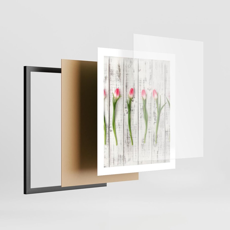 Plakat w ramie 40x50 - Kwintesencja Piękna - kwiaty, tulipany - rama czarna