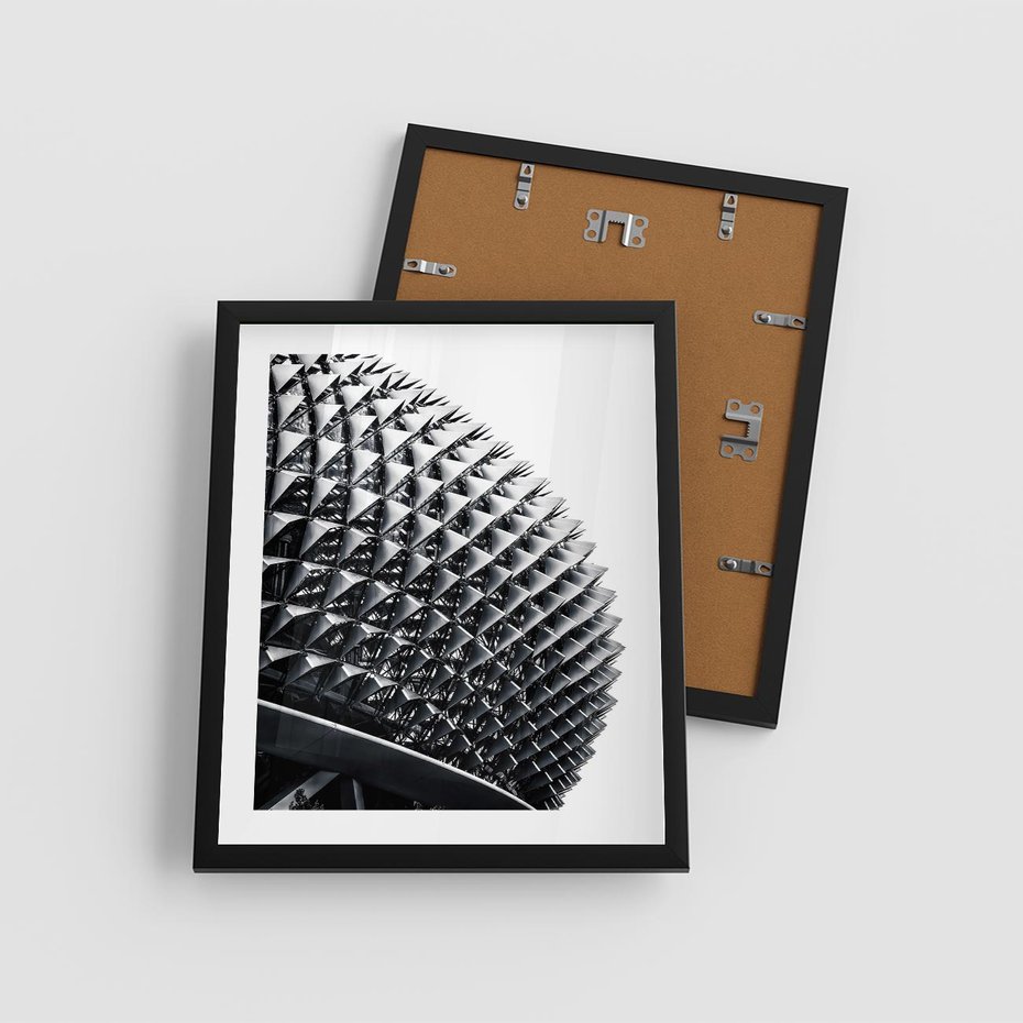 Plakat w ramie 40x50 - Nowoczesność w Czerni i Bieli: Architektoniczna Piękność - nowoczesna architektura, black and white - rama czarna