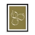 Plakat w ramie 50x70 - Podróżne Barwy - figi, minimalistyczny styl - rama czarna