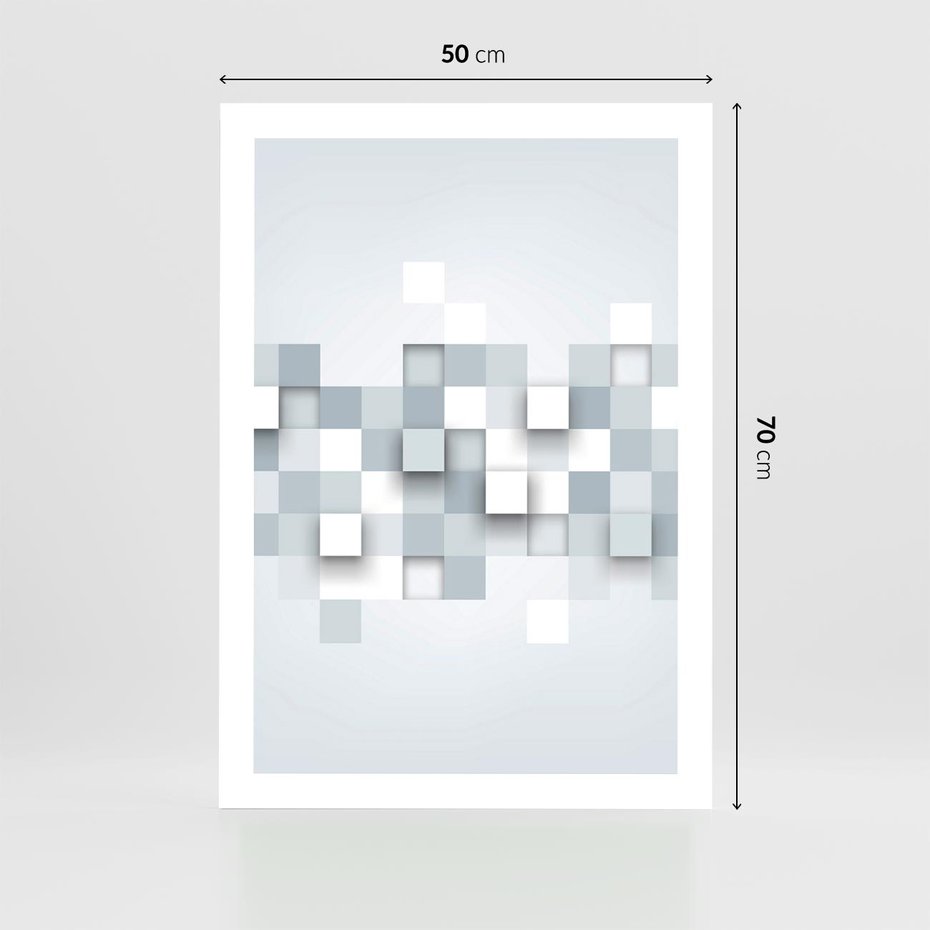 Plakat bez ramy 50x70 - Trójwymiarowe formy geometryczne - geometria, 3D