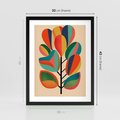 Plakat w ramie 30x40 - Wnętrza Kształtów - abstrakcyjny kolorowy tęczowy obraz, inspiracje roślinne - rama czarna