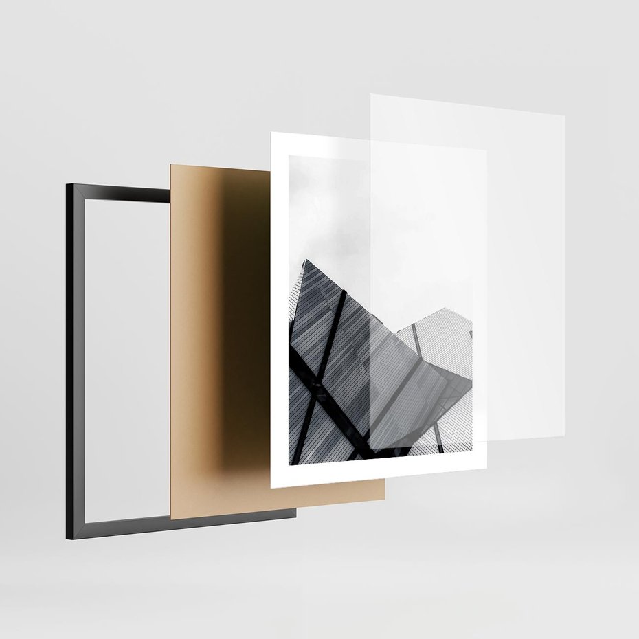 Plakat w ramie 40x50 - Nowoczesna Metropolia - architektura, proste linie - rama czarna