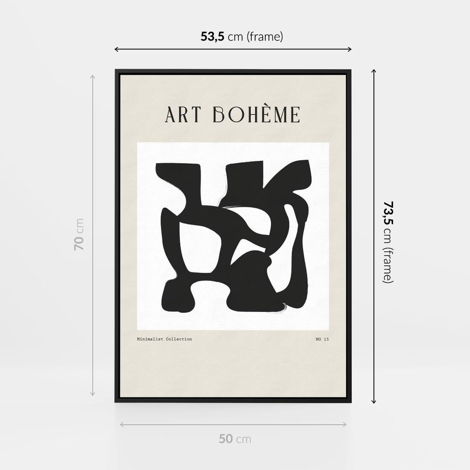 Obraz w ramie 50x70 - Boho Szepty - boho plakat, minimalizm - rama czarna
