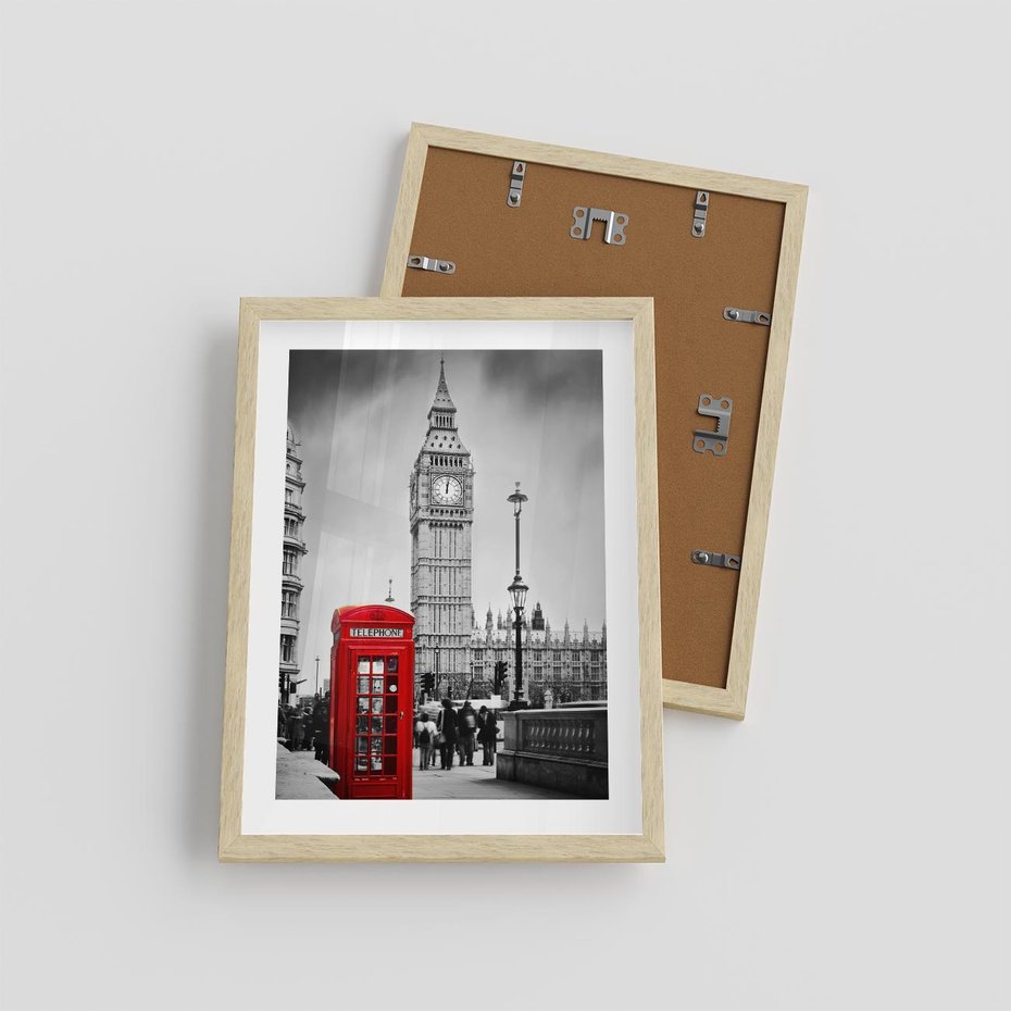 Plakat w ramie 30x40 - Ikoniczny Big Ben w Londynie - Big Ben, Londyn - rama drewno