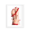 Plakat w ramie 30x40 - Manicure spa: piękno i relaks - manicure, spa - rama biała
