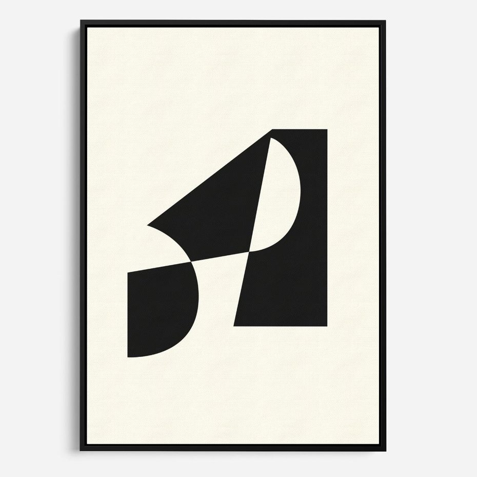 Obraz w ramie 70x100 - Rozświetlony Cień - abstrakcyjna sztuka, geometria - rama czarna