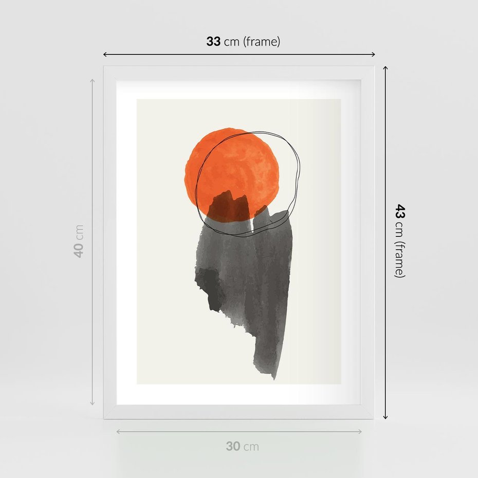 Plakat w ramie 30x40 - Księga Form - abstrakcyjne nieregularne plamy, czarny - rama biała