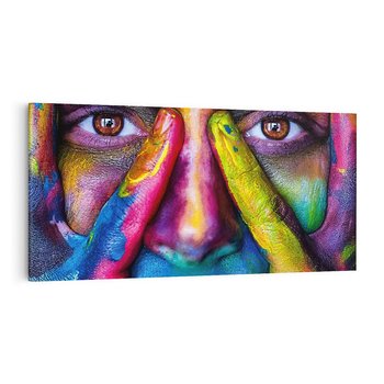Obraz na płótnie 120x60 - Abstrakcyjna refleksja człowieka - człowiek, abstrkacja