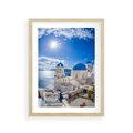 Plakat w ramie 30x40 - Uroki Santorini we Włoszech - Santorini, Włochy - rama drewno