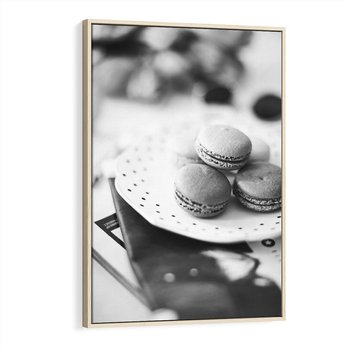 Obraz w ramie 70x100 - Makaroniki w Szarości - czarno biała fotografia, plakat - rama drewno