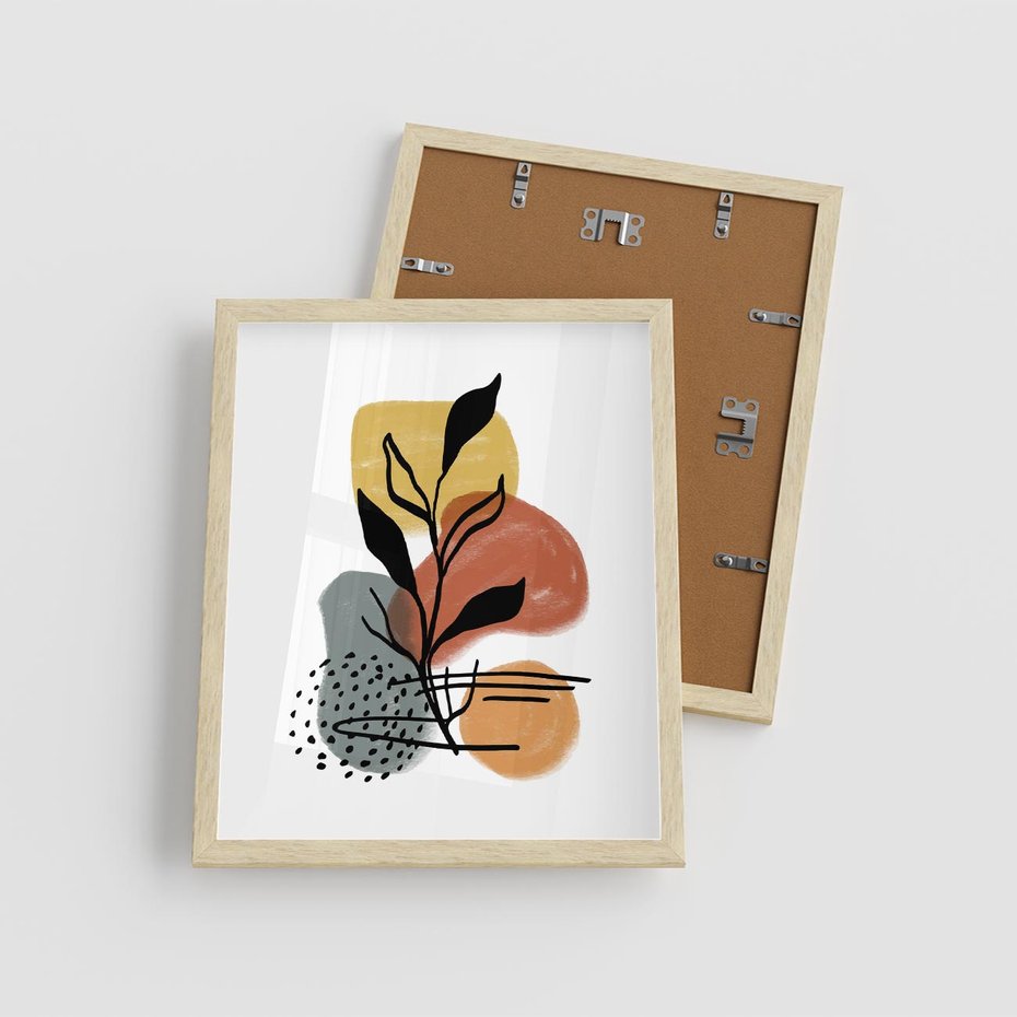 Plakat w ramie 40x50 - Energetyczne Refleksje - abstrakcja, sztuka nowoczesna - rama drewno