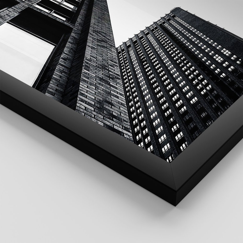 Zestaw obrazy w ramie 40x50 galeria - Architektura, budynki, czarno, biały - rama czarna