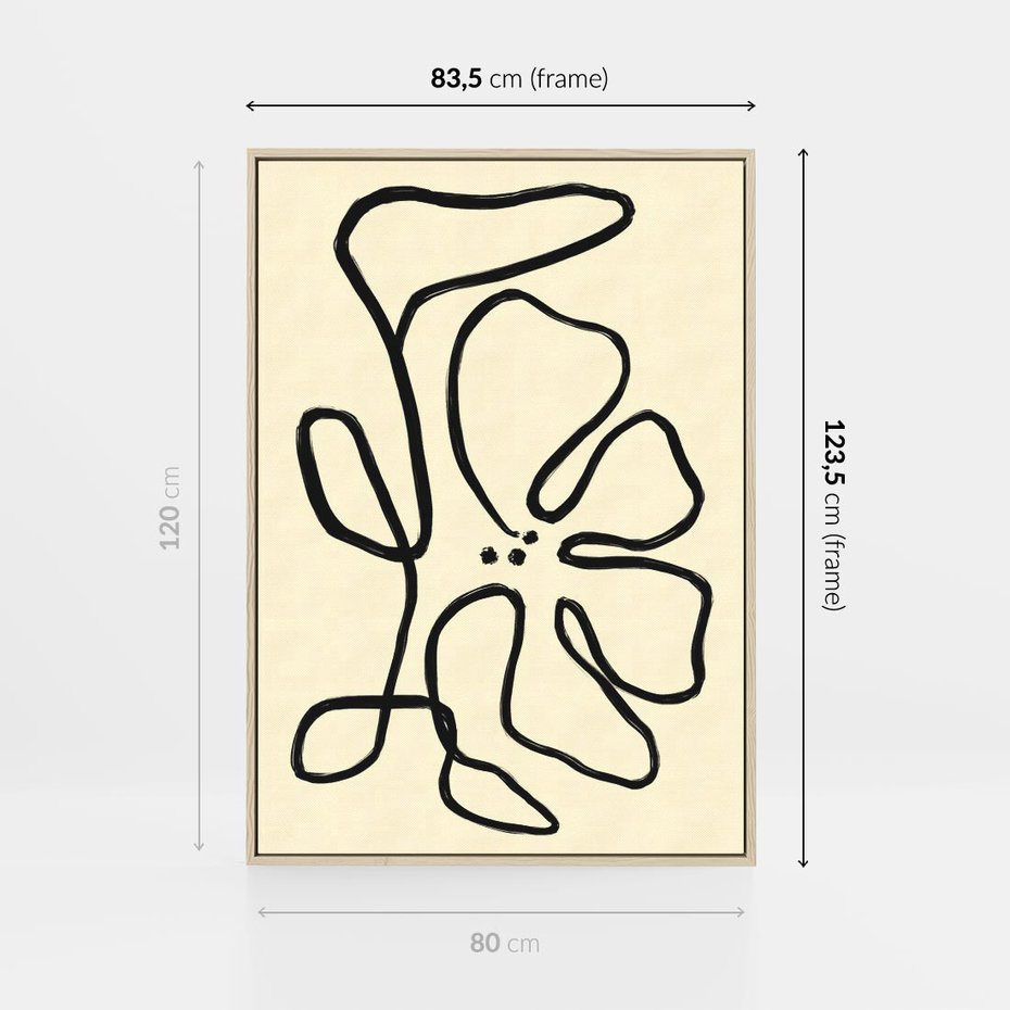 Obraz w ramie 80x120 - Zaklęte Aberracje - abstrakcyjna sztuka, przypominająca kwiat - rama drewno