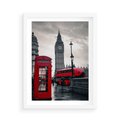 Plakat w ramie 50x70 - Londyński Klimat Telefoniczny - Londyn, telefon - rama biała
