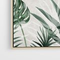 Obraz w ramie 80x80 - Tropikalne Akwarele - tropikalne liście, akwarela - rama drewno