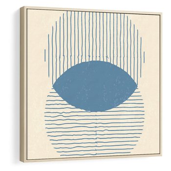 Obraz w ramie 80x80 - Wnętrza Refleksji - geometryczne kształty, koła - rama drewno