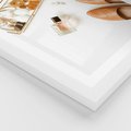 Plakat w ramie 50x70 - Elegancja w Szafie - modowa fotografia, buty - rama biała
