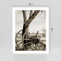 Plakat bez ramy 40x50 - Rustykalna Tradycja - koło starego wozu, rustykalny styl