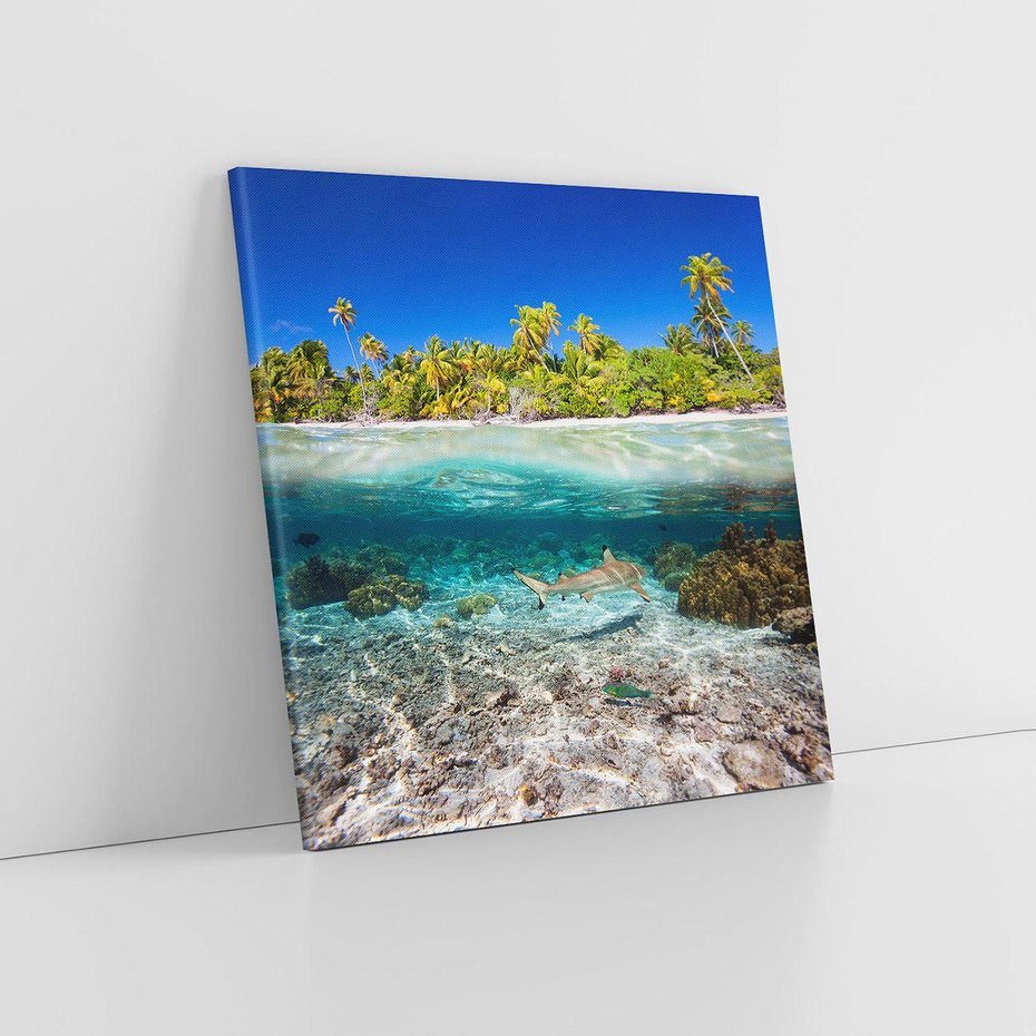 Obraz na płótnie 40x40 - Tropikalne Morze i Kolorowa Rafa - tropikalne, morze