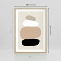 Plakat w ramie 50x70 - Zgeometryzowane Kształty - modernistyczny plakat, obłe kształty - rama drewno