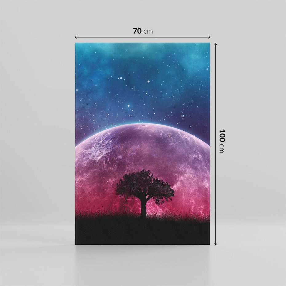 Obraz na płótnie 70x100 - Tajemnicza obecność kosmosu - księżyc, kosmos