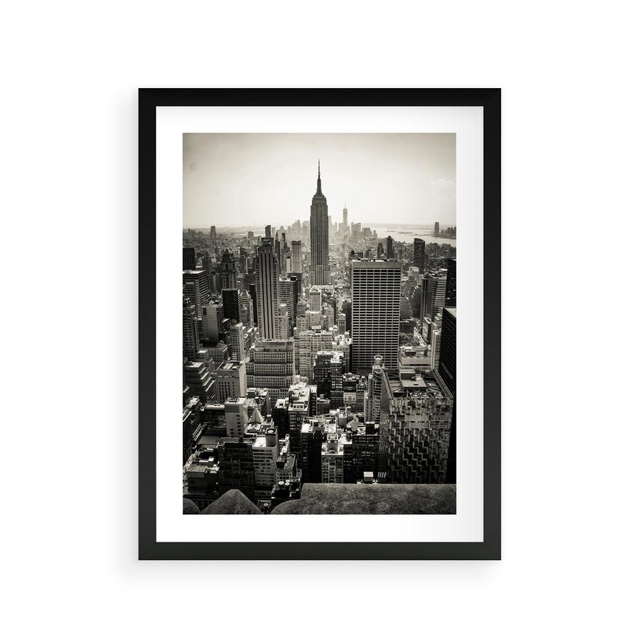 Plakat w ramie 30x40 - Dusza wielkiego miasta - Manhattan, Nowy Jork - rama czarna