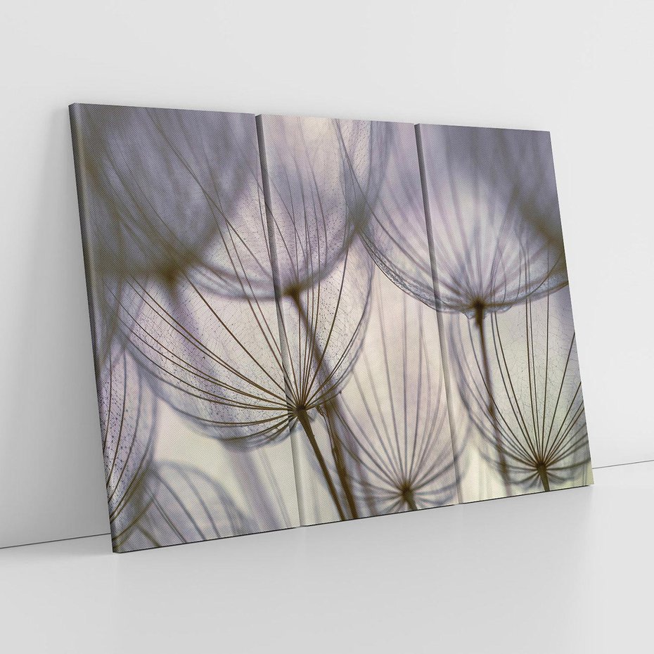 Obraz na płótnie 120x80 - Makro dmuchawiec - piękno drobnych detali - dmuchawce, makro