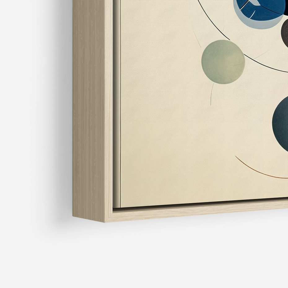 Obraz w ramie 80x120 - Bezgraniczny Taniec Światła - abstrakcyjna geometryczna kompozycja, koła linie - rama drewno