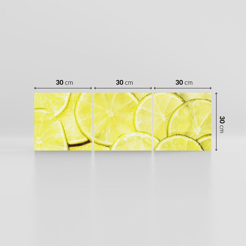 Obraz na płótnie 90x30 - Cytryny, Limonki - Owocowa Świeżość - cytryny, limonki