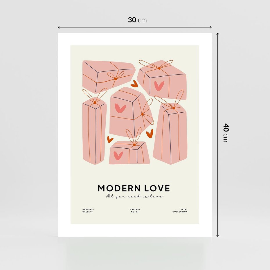 Plakat bez ramy 30x40 - Nowoczesna Miłość - nowoczesna grafika, pastelowe kolory