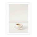 Plakat bez ramy 21x30 - Kawa w Prostocie - kawa w filizance, białe tłó