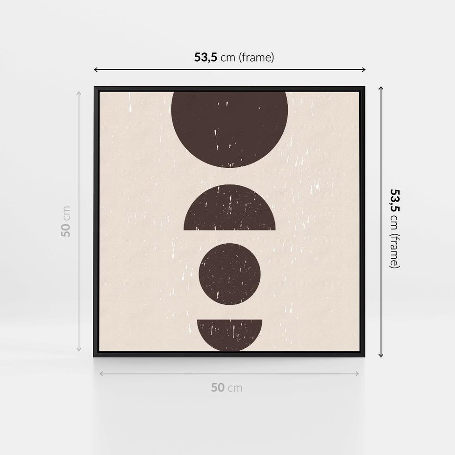 Obraz w ramie 50x50 - Migocące Granice - mid century styl, nowoczesna grafika - rama czarna