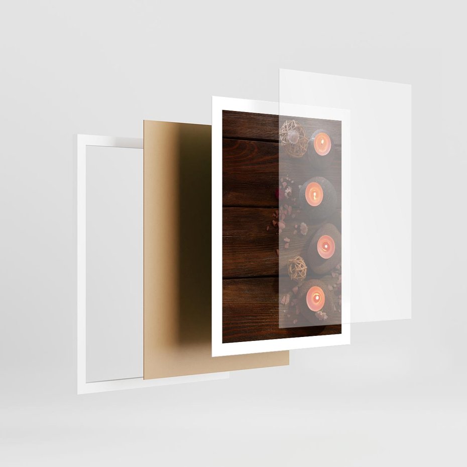 Plakat w ramie 50x70 - Relaksujące spa z pochodniami - spa, świece - rama biała