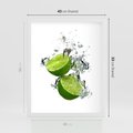 Plakat w ramie 40x50 - Kwaskowata moc limonki i cytryny - limonka, cytryna - rama biała