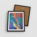 Plakat w ramie 40x50 - Olejne Wibrujące Emocje - abstrakcyjny obraz, różne kolorowe maźnięcia pędzla - rama czarna