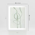Plakat w ramie 30x40 - Zieleń Wewnętrznej Harmonii - zielona abstrakcja, zgaszona zieleń - rama biała