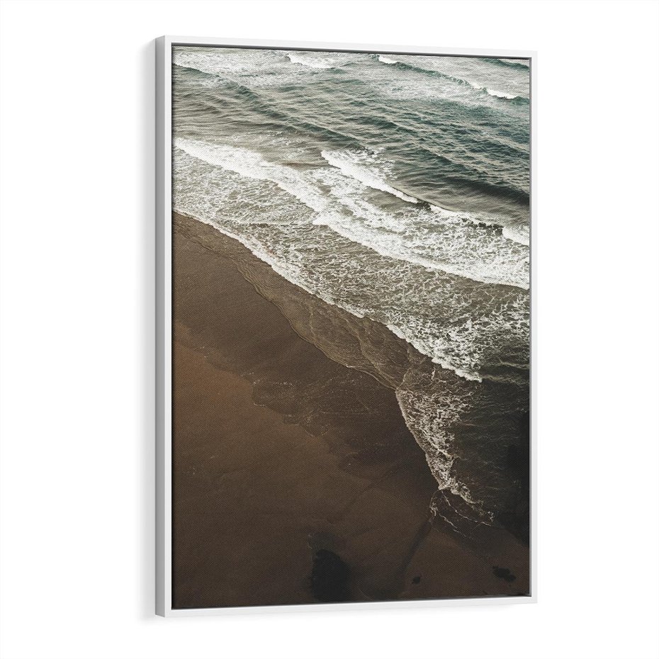 Obraz w ramie 50x70 - Spokój nad plażą - plaża, morze - rama biała