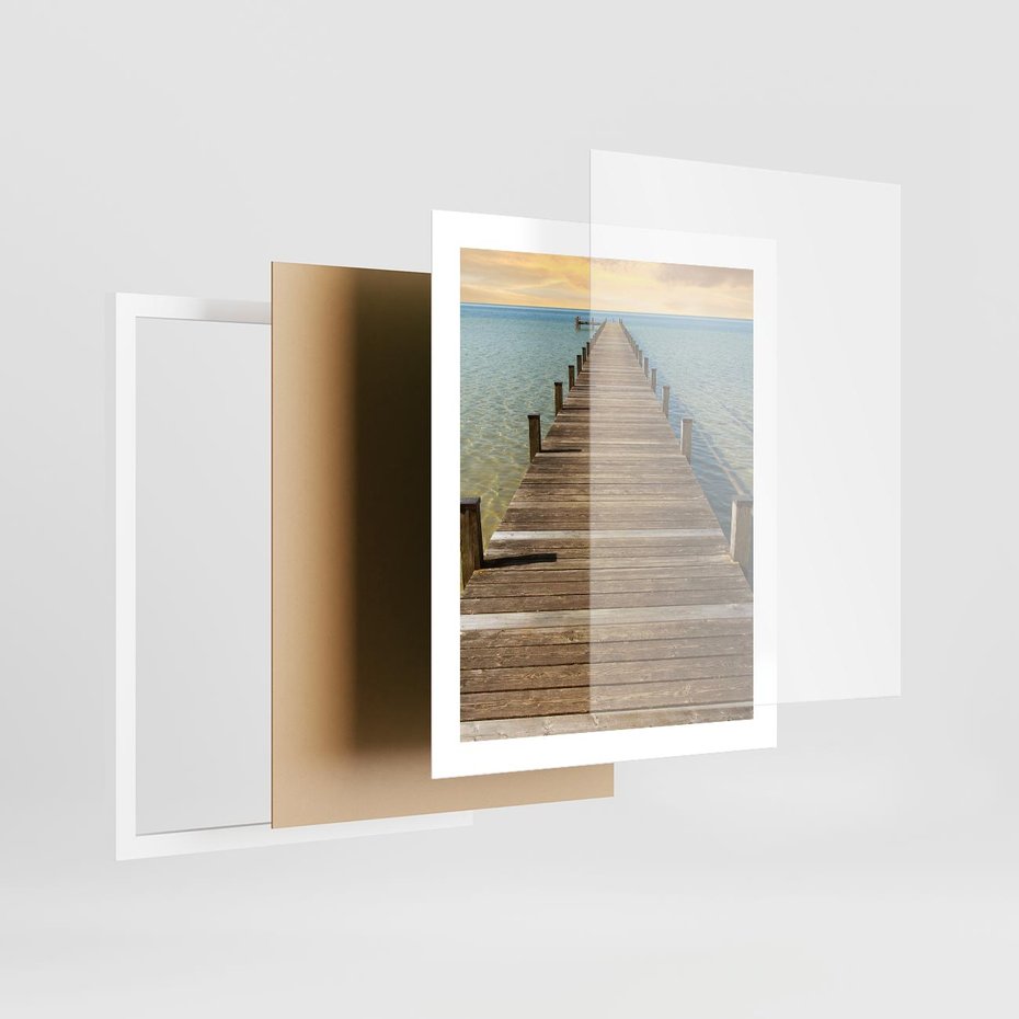 Plakat w ramie 40x50 - Pomost ku morzu - pomost, morze - rama biała
