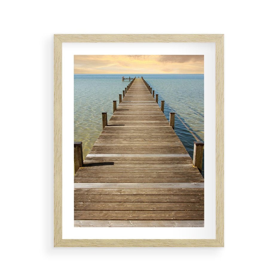 Plakat w ramie 40x50 - Pomost ku morzu - pomost, morze - rama drewno