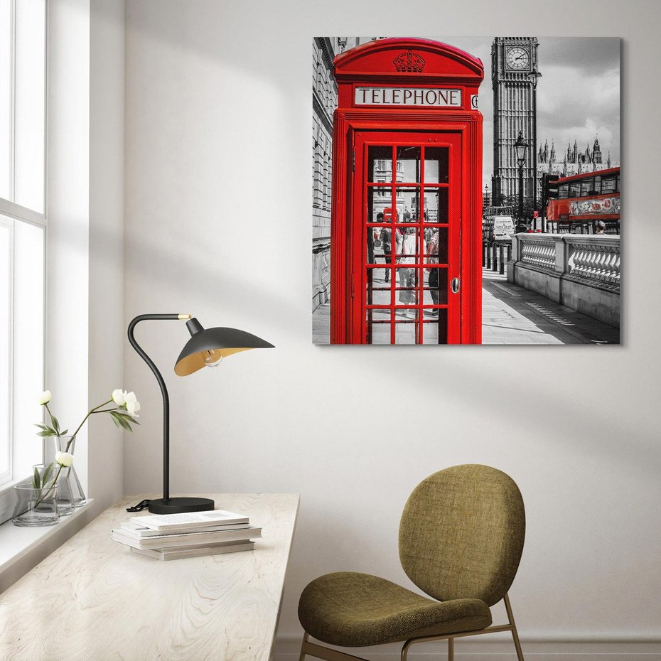 Obraz na płótnie 30x30 - Budka w Londynie - Londyn, budka