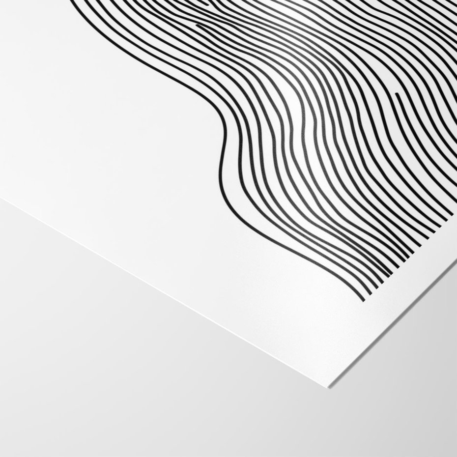 Plakat bez ramy 21x30 - Refrakcje Przestrzeni - mnimalistyczna forma, czarne linie