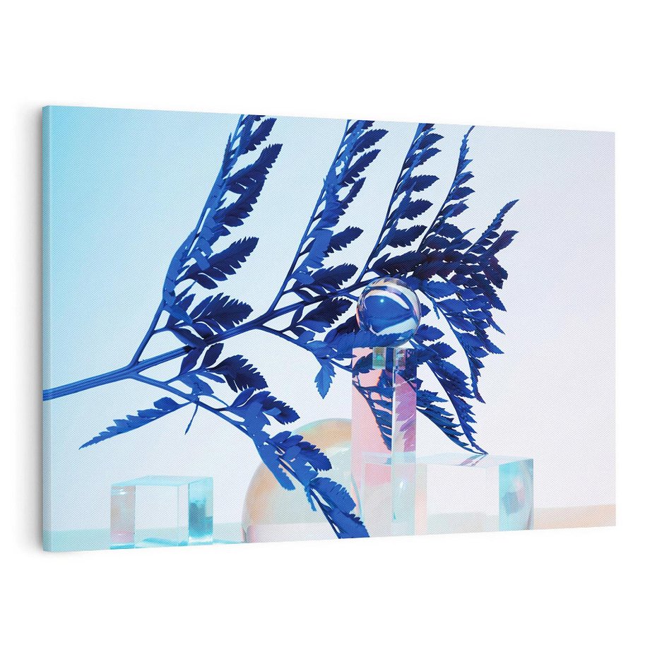 Obraz na płótnie 120x80 - Intensywny Kolor Natury - liście, kobalt