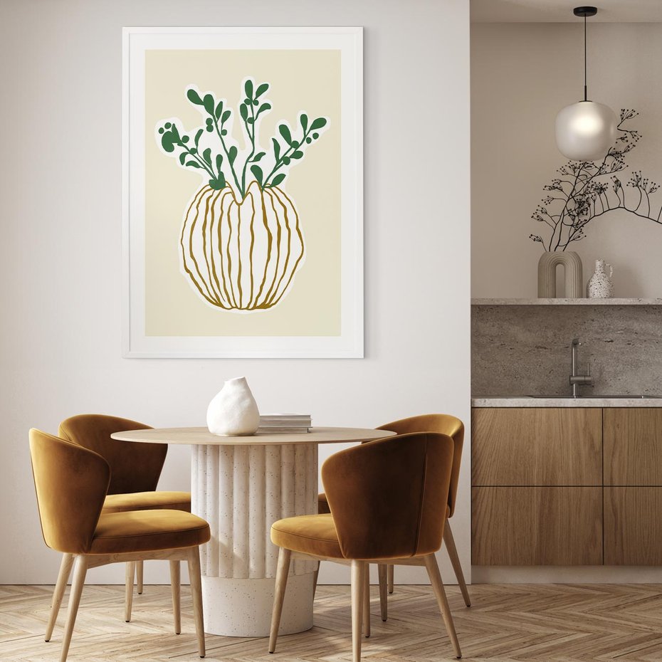 Plakat bez ramy 50x70 - Przenikające Formy - abstrakcyjny plakat, kwiaty