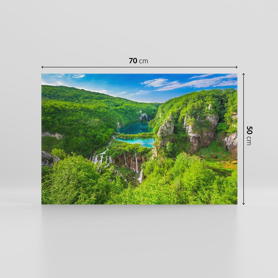 Obraz na płótnie 70x50 - Jeziora Pitwickie: urok Chorwacji - Jeziora, Pitwickie