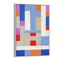 Obraz w ramie 50x70 - Bezczasowe Przenikanie Kształtów - abstrakcyjne geometryczne kształty, olejny obraz - rama drewno