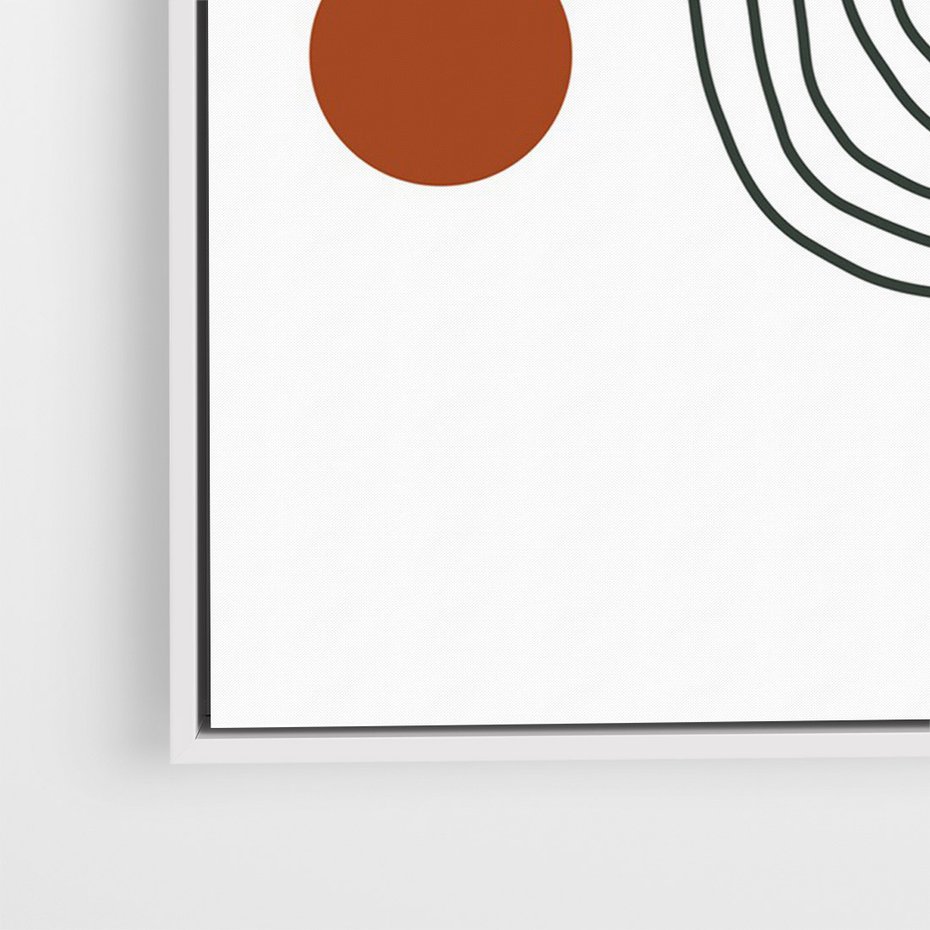 Obraz w ramie 80x120 - Kontury Harmonii - nieregularne linie, koła - rama biała