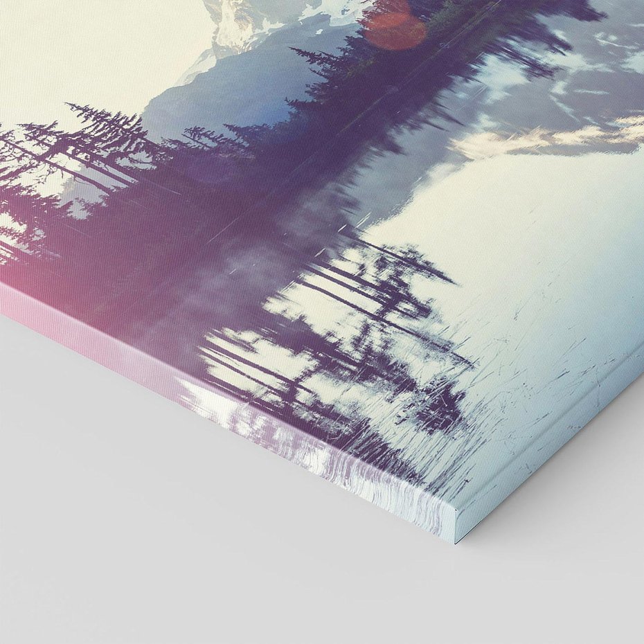 Obraz na płótnie 100x70 - Refleksje nad jeziorem w lesie - jezioro, las