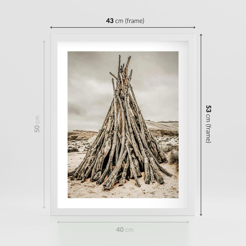 Plakat w ramie 40x50 - Ciepło Przeszłości - retro fotograia, odcienie sepii - rama biała
