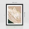 Plakat w ramie 40x50 - Góry w Złocie i Minimalizmie - grafika, złote góry - rama czarna